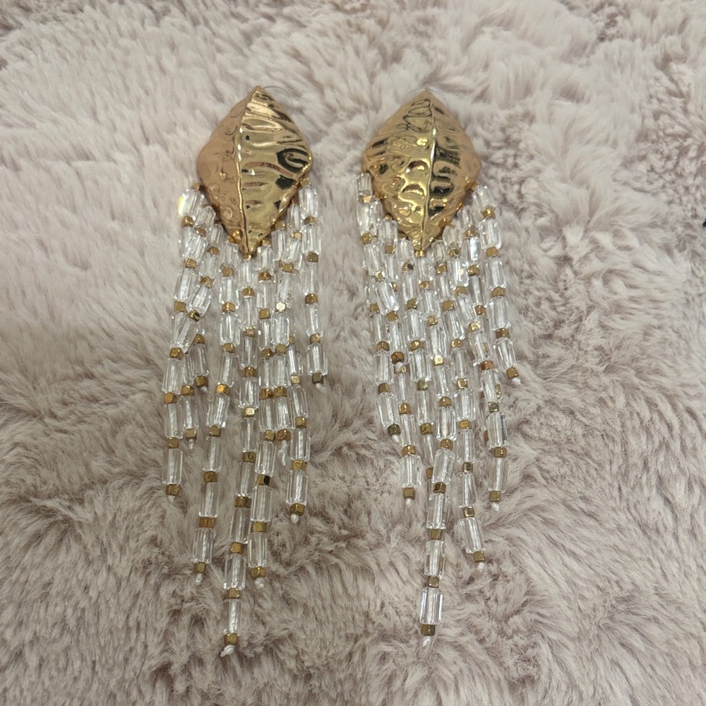 Elegant Gold and Silver Dangle Earrings